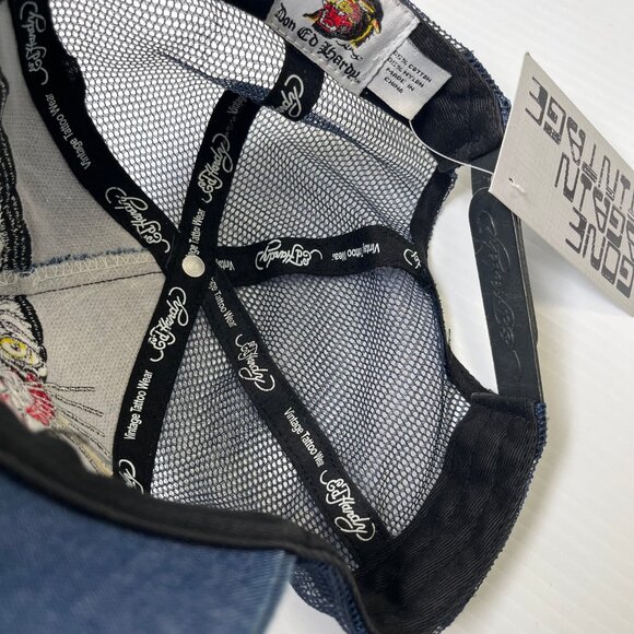 Y2K Ed Hardy Denim Trucker Hat - Picture 6 of 7